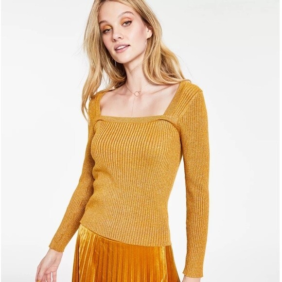 Lucy Paris Metallic-Threaded Ribbed Sweater, pullover, top, shirt New, XL - Picture 5 of 8